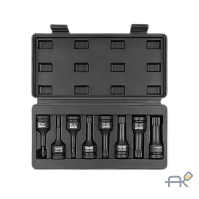 Набор головок-бит SPLINE ударных 8пр..1/2(M5. M6. M8. M10. M12. M14. M16. M18). в кейсе (FK-40811MPB)